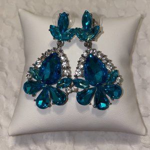 Teal Dangly Earrings (Prom)